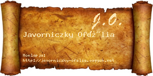 Javorniczky Ofélia névjegykártya
